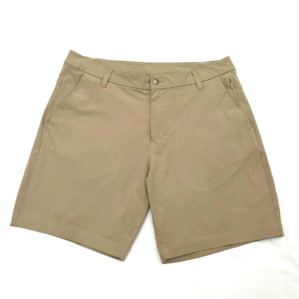 Lululemon Commission Short Mens 34 Khaki Tan Chino Golf Performance Stretch